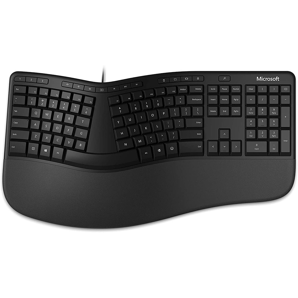 Teclado Microsoft Ergonômico USB Inglês Preto - LXM-00001