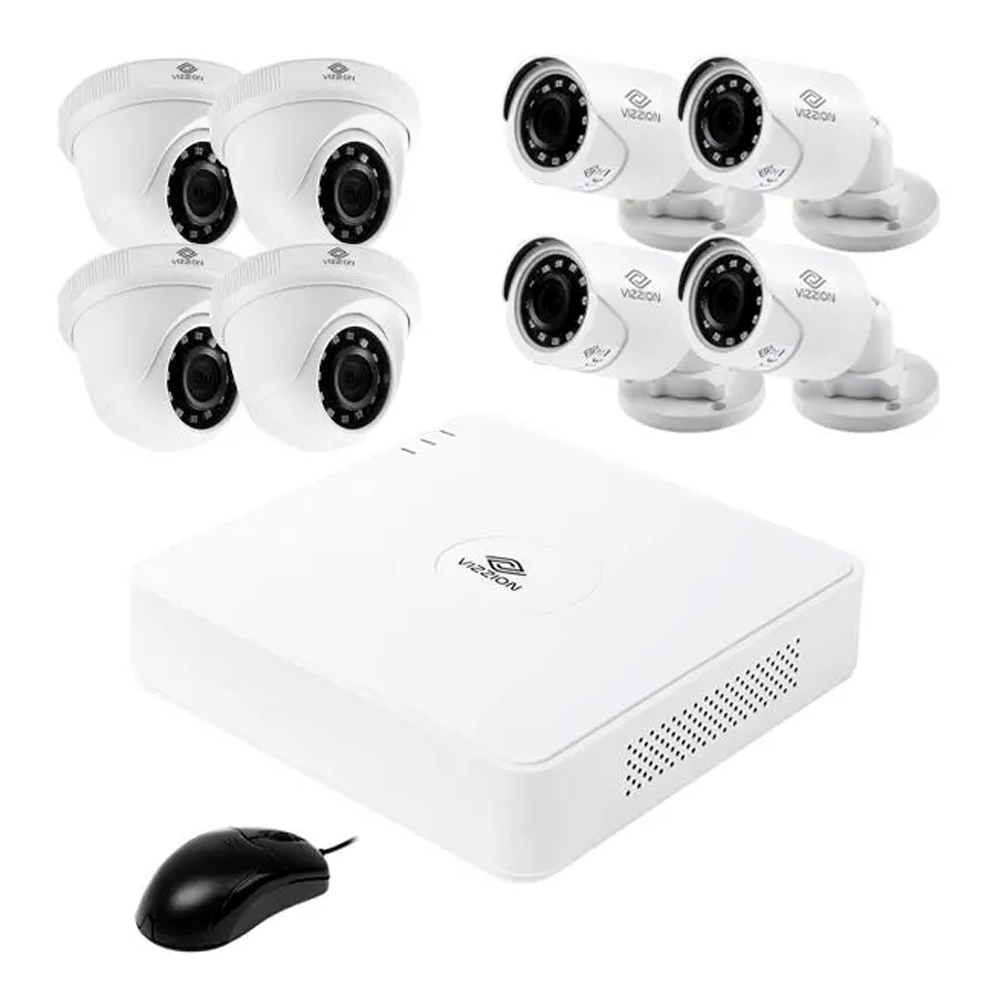 DVR Vizzion VZ-KIT0808 One Mini 8 Canais DVR VZ-08QK2 1080P + 8 Câmeras