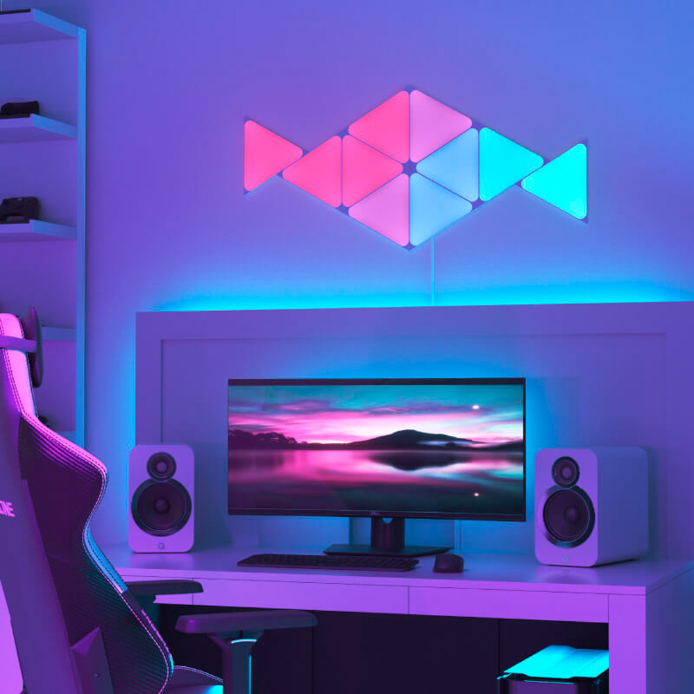 1 nanoleaf shapes light panels triangles battlestation