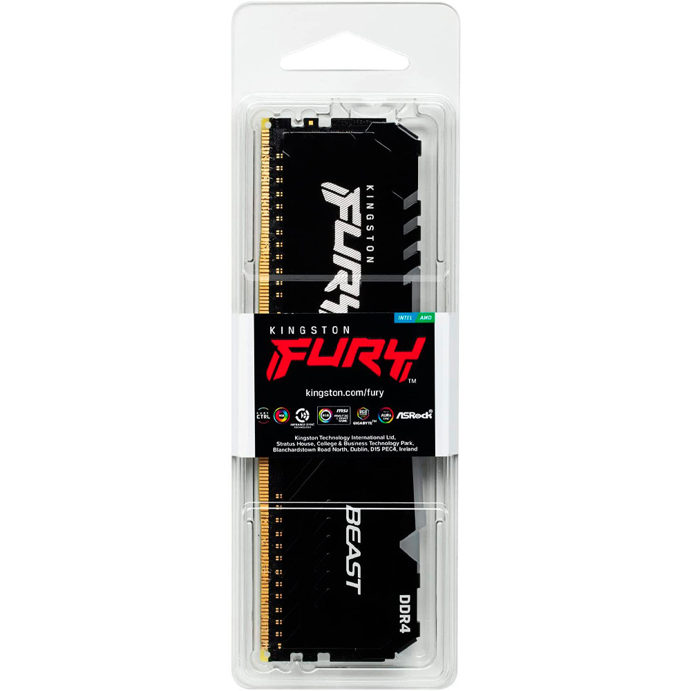 Memoria Kingston DDR4  8 GB 2666MHz Black Rgb Fury Beast - KF426C16BBA/8