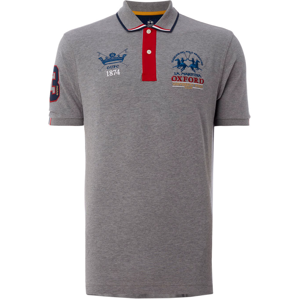 Camiseta La Martina Polo Masculino S.EQ.KMP323 02 Oxford Cinza Roma Shopping Seu Destino Para Compras No Paraguai