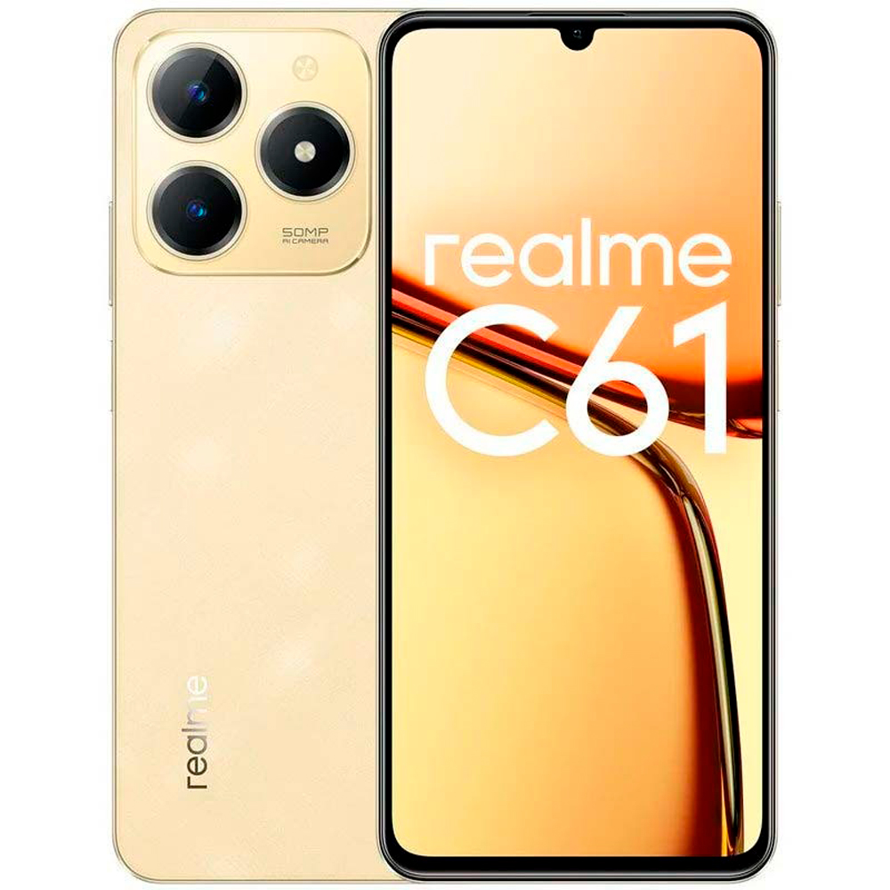 Smartphone realme C61 RMX3930(EUCIS) Dual SIM 4GB+128GB 6.78″ OS 14 - Sparkle Gold 631011003707