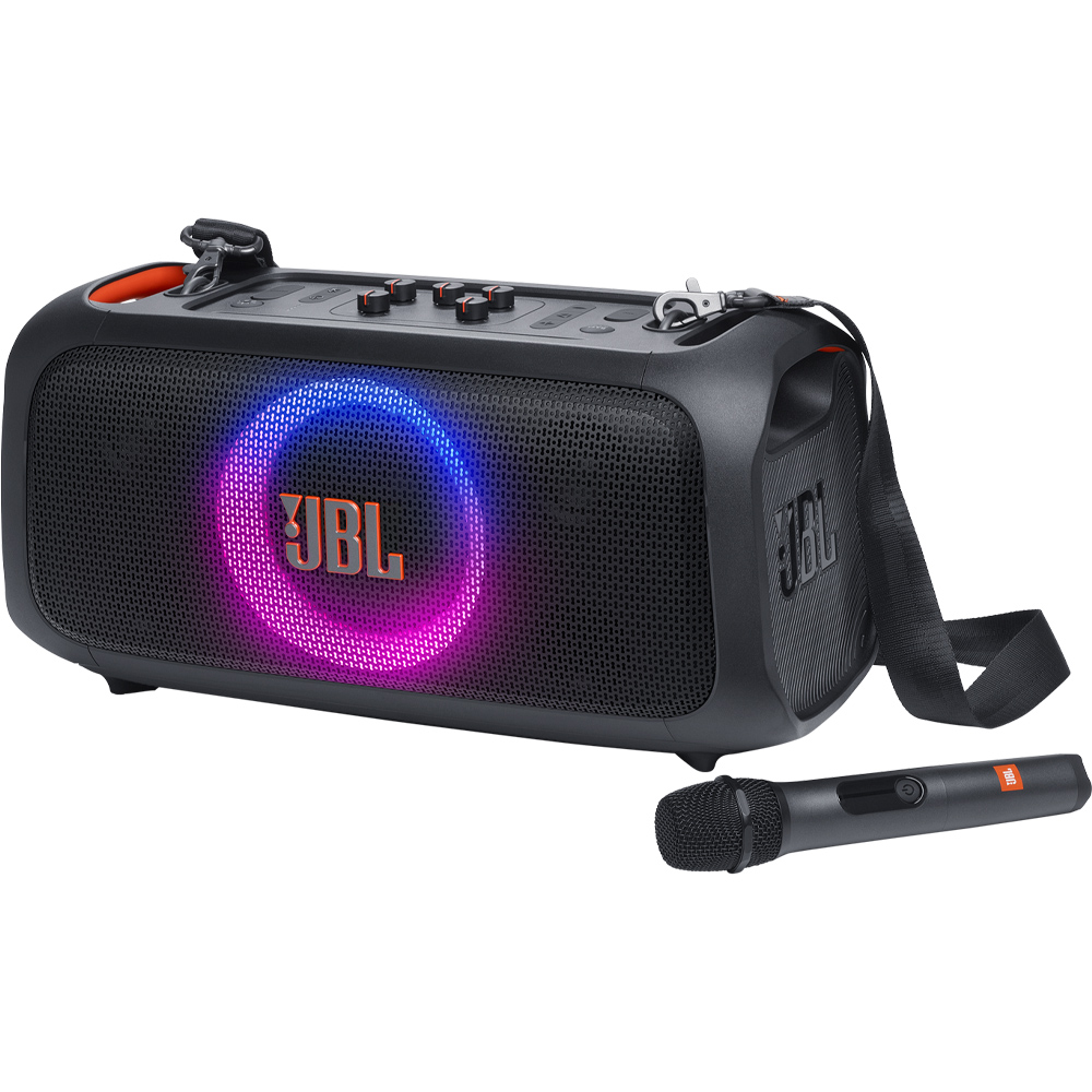 Speaker JBL PartyBox On-The-Go Essential com Microfone Bluetooth 100W RMS IPX4 - Preto