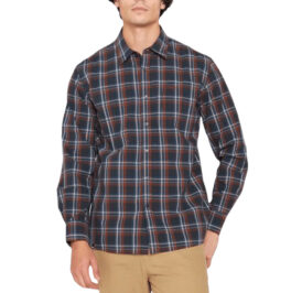 Camisa Jeep Masculino Long Sleeve Check S Brown Navy – JMW24089LSBROWN - Image 1