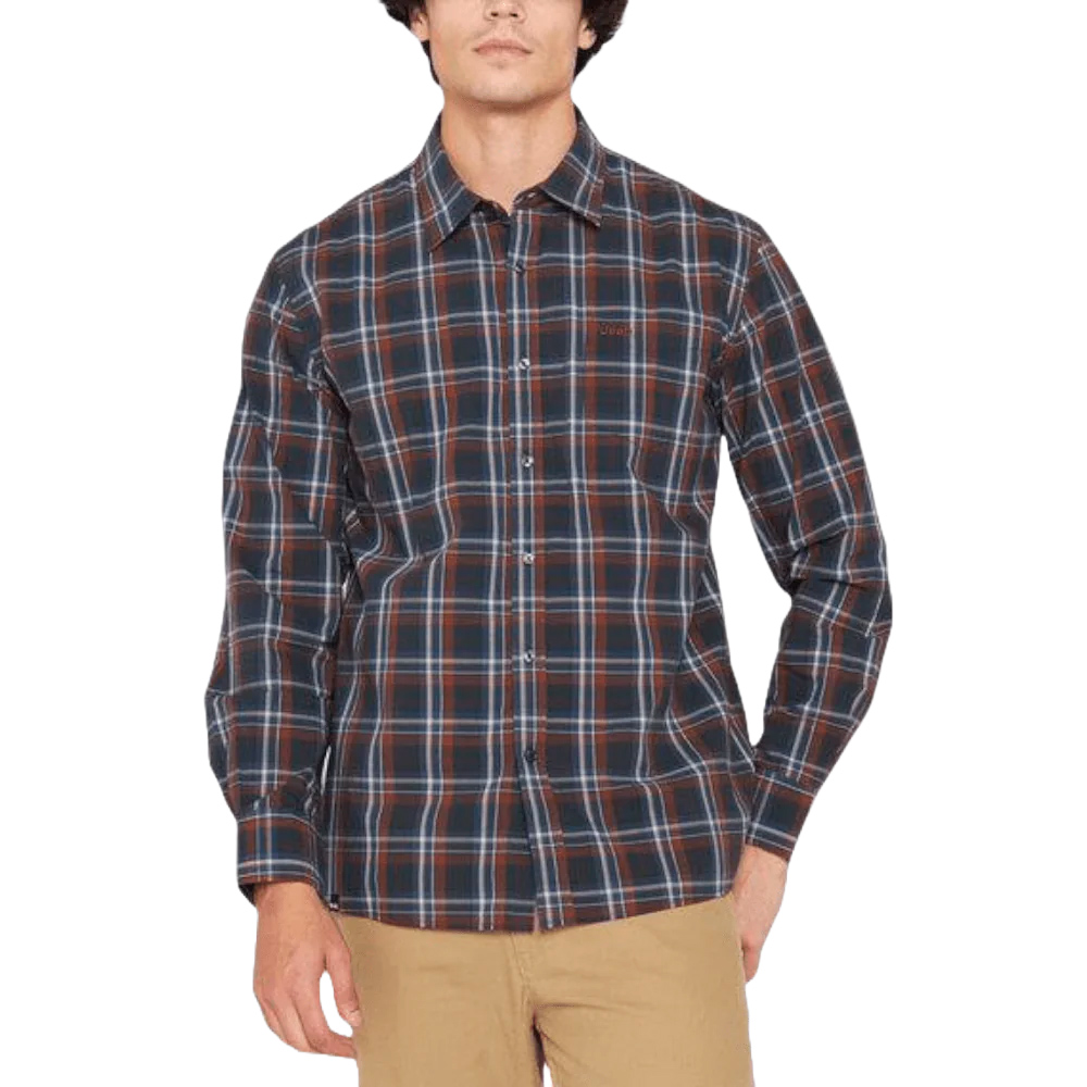 Camisa Jeep Masculino Long Sleeve Check L Brown Navy – JMW24089LSBROWN