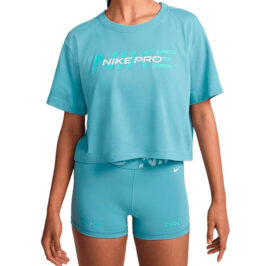 Camiseta Nike Feminino Pro Sleeve Cropped Denim L Turquesa - HF0762464 - Image 1