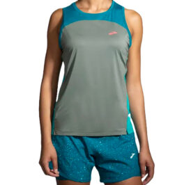 Camiseta Regata Brooks Feminino Sprint Free Tank 2.0 M Gray/Lagoon – 221605367 - Image 1