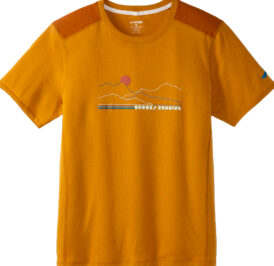 Camiseta Brooks Masculino Distance Short Sleeve 2.0 XL Ochre – 211453496 - Image 1