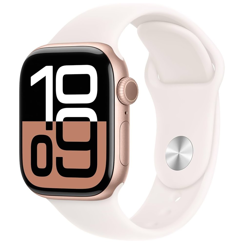 RELOGIO APPLE WATCH S10 42MM MWWH3LW A GPS ROSE GOLD ALUMINUM LIGHT BLUSH 1